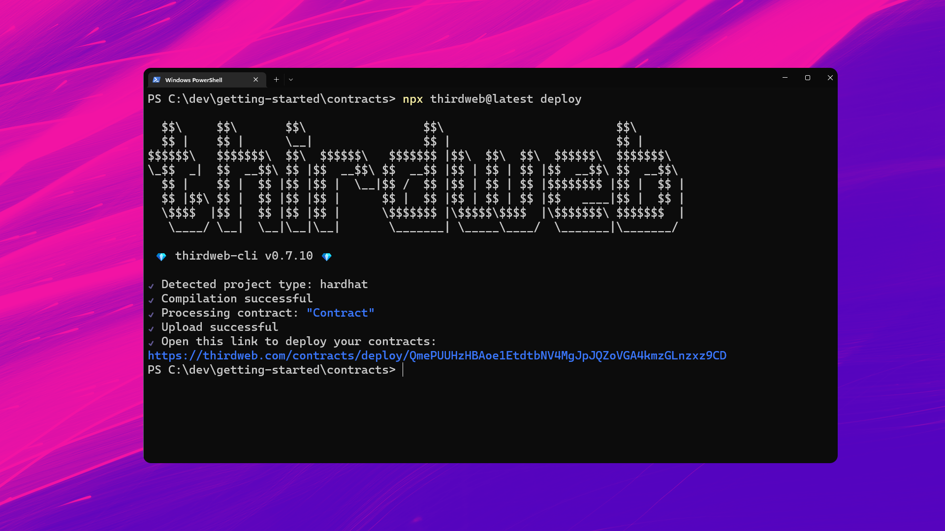 thirdweb CLI - thirdweb deploy