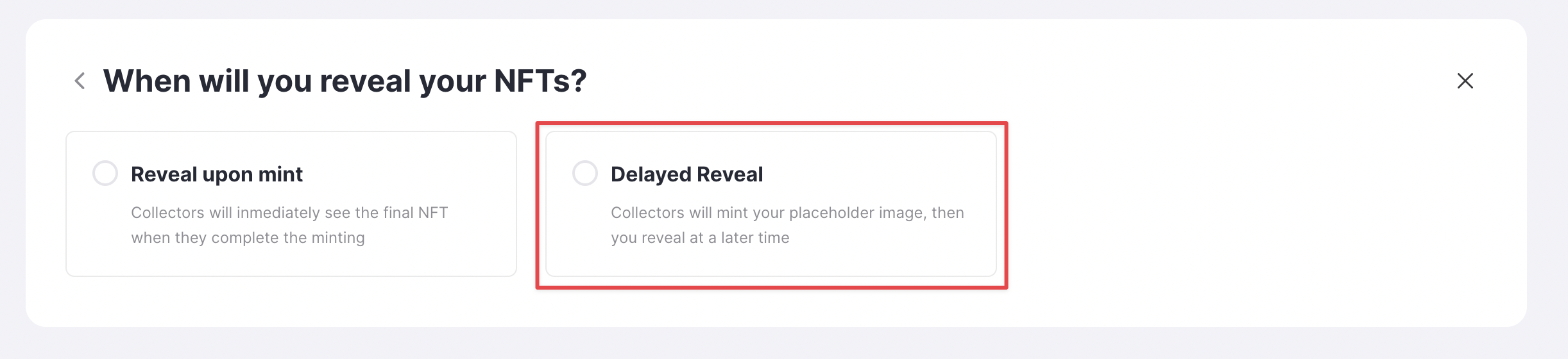 Select Delayed Reveal